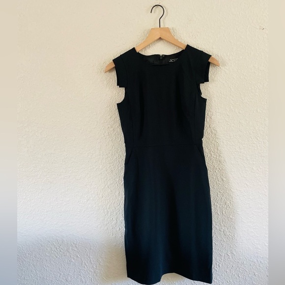 J. Crew Italian Stretch Wool Black Cap Sleeve Cocktail Dress - Picture 1 of 13